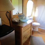 glamping - bathroom Long Point Eco-Adventures