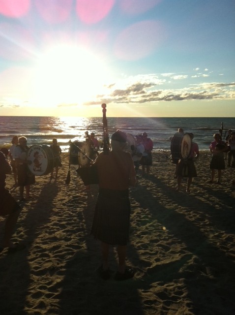 Piping down the sun, Port Albert Piping down the sun, Port Albert